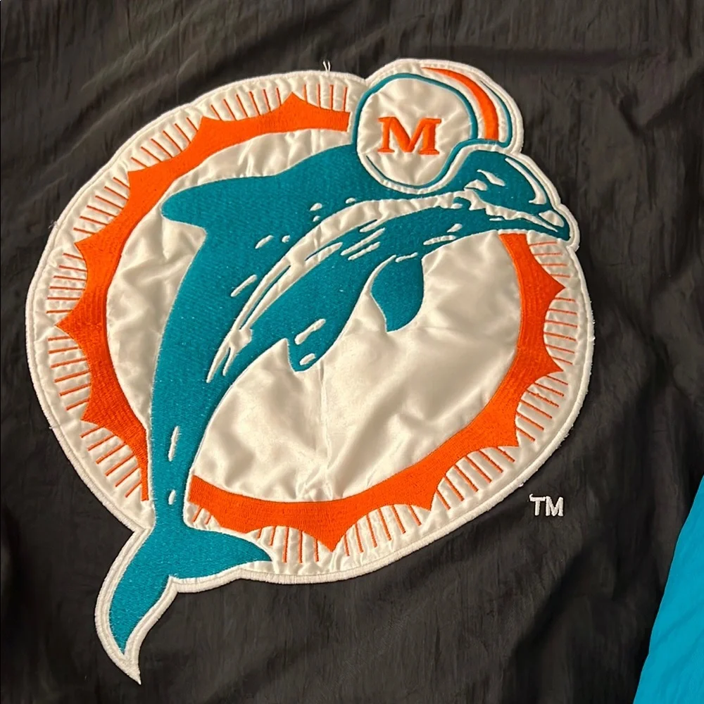 Miami Dolphins STARTER jacket  with Hood and Half-Zip - Picture 11 of 13